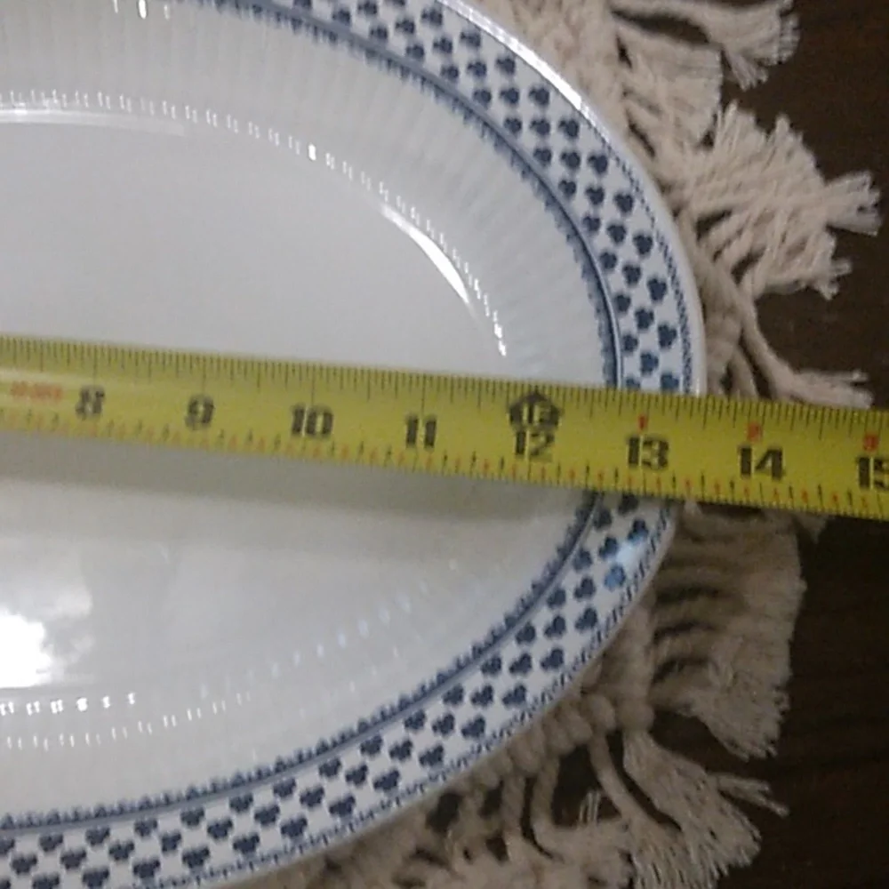 Vtg Adams Brentwood Ironstone Blue Clover Wedgewood 13.5